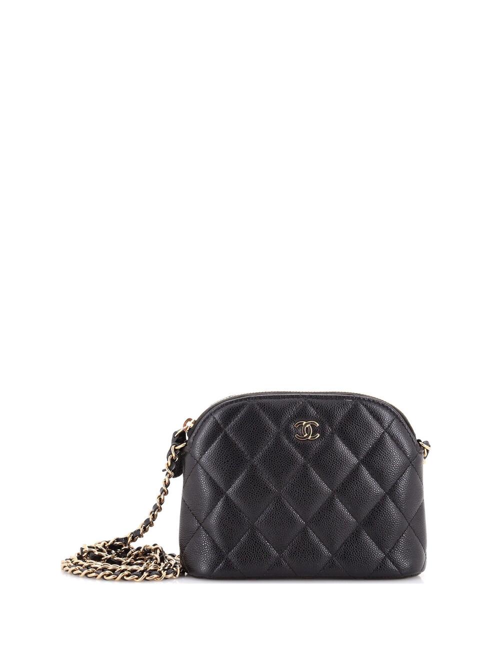 Chanel Cc Dome Zip Clutch With Chain #247585C46B